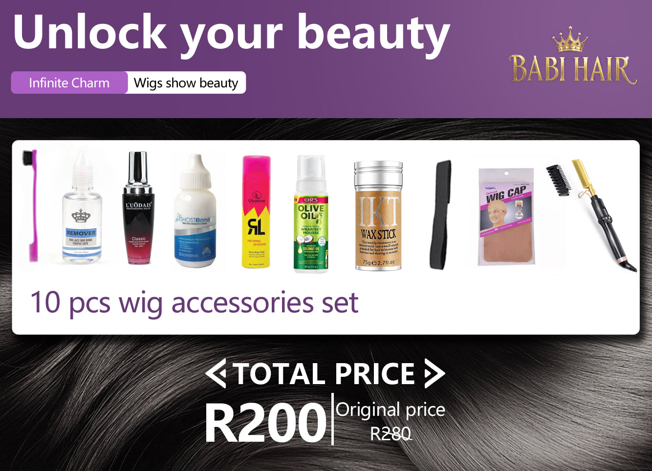 10 pcs wig accessories set