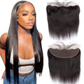 13x4 Lace Frontal Closure Ear to Ear HD Lace Frontal 12 Inch Brazilian Straight Frontal Lace Closure Virgin Human Hair Frontals Natural Black 150% Density