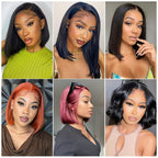 180% Density 13X4 Lace Front Bob Human hair Wig Wine Red