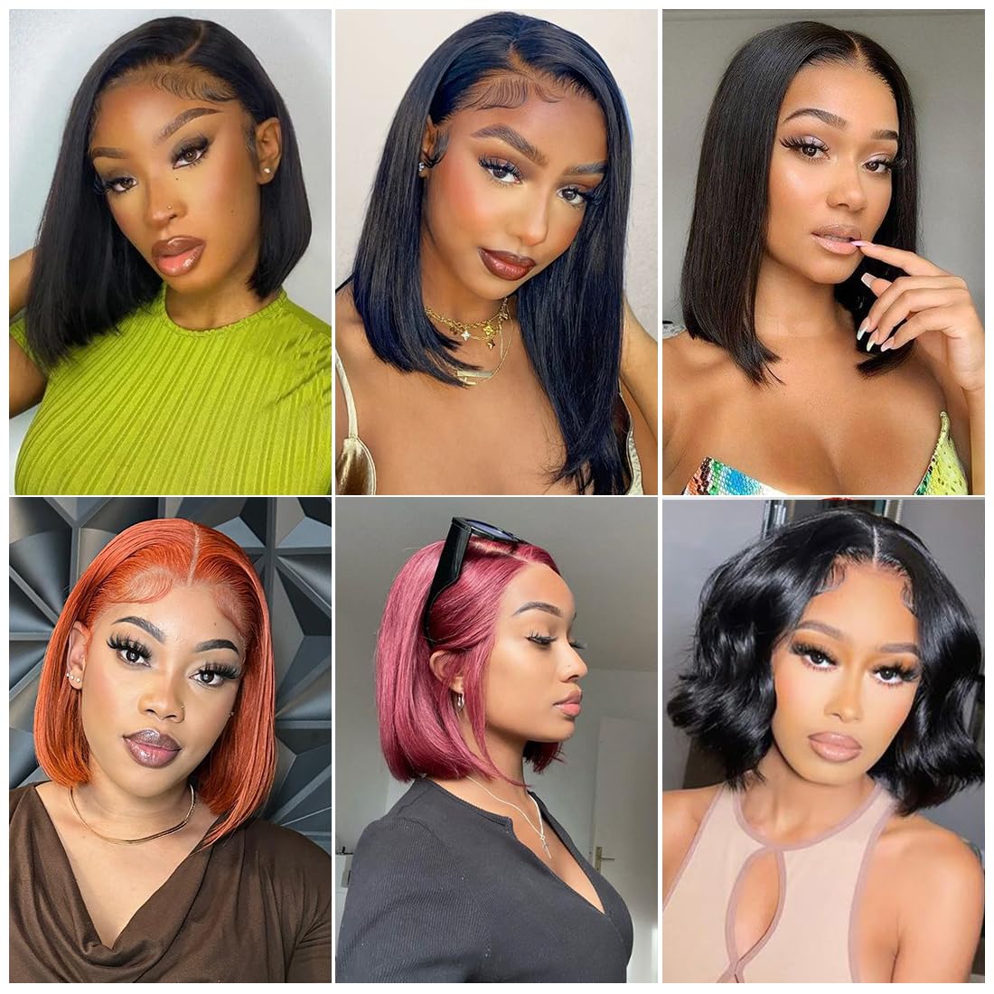 180% Density 13X4 Lace Front Bob Human hair Wig Wine Red