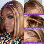 180% Density 13X4 Lace Front Human hair Bob Wigs Wig Piano Short Straight Glueless Wigs