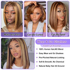 180% Density 13X4 Lace Front Human hair Bob Wigs Wig Piano Short Straight Glueless Wigs
