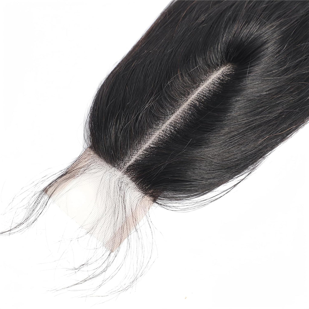 Braizilian 2x6 HD Lace Closure Straight Human Hair Deep Middle Part 2x6 Closure with Baby Hair (14 inch)