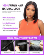210% Density Super Double Drawn Bob Wig Human Hair 13x4 Lace Front