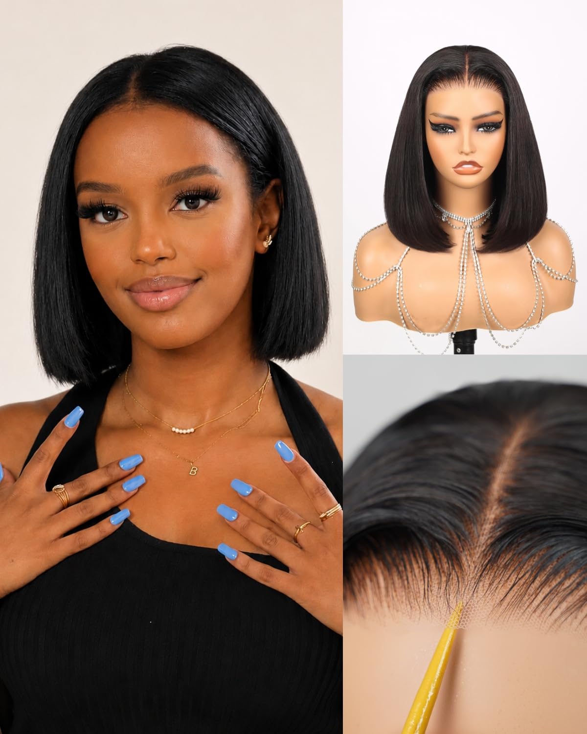 210% Density Super Double Drawn Bob Wig Human Hair 13x4 Lace Front