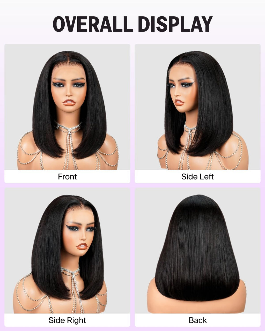 210% Density Super Double Drawn Bob Wig Human Hair 13x4 Lace Front