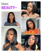 210% Density Super Double Drawn Bob Wig Human Hair 13x4 Lace Front