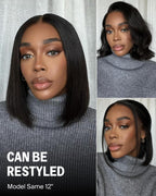 210% Density Super Double Drawn Bob Wig Human Hair 13x4 Lace Front