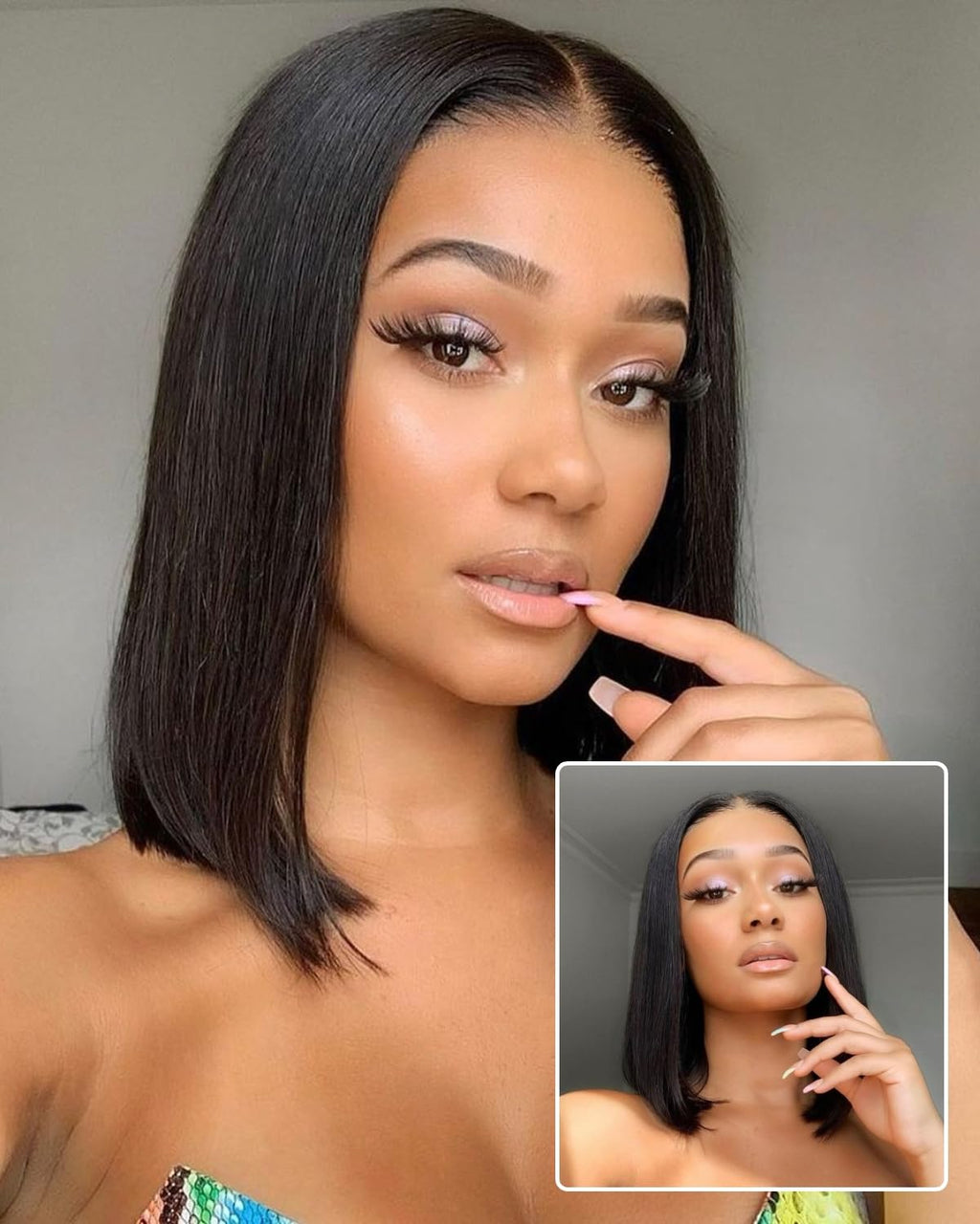 210% Density Super Double Drawn Bob Wig Human Hair 13x4 Lace Front