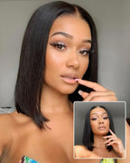 210% Density Super Double Drawn Bob Wig Human Hair 13x4 Lace Front