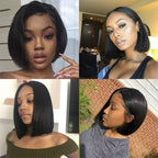 5X5 Closure Bob Wigs Human Hair Straight 8 Inch 5x5 HD Transparent Bob Lace Front Wigs Human Hair Wear and Go Glueless Wig Pre Plucked with Natural Hairline Short Bob Lace Closure Wigs for Black Women