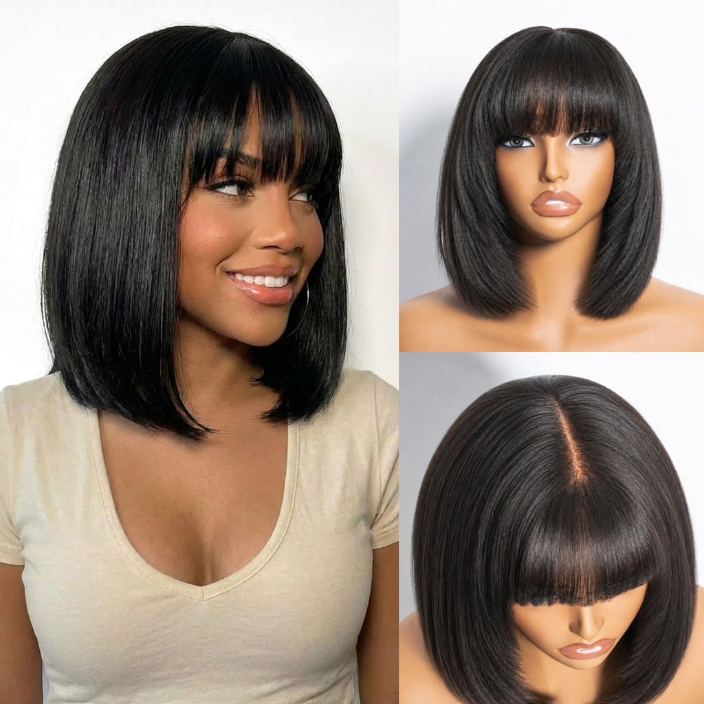 250% Density Vietnam Human Hair Bob Wig Human Hair 3x1 Lace Front