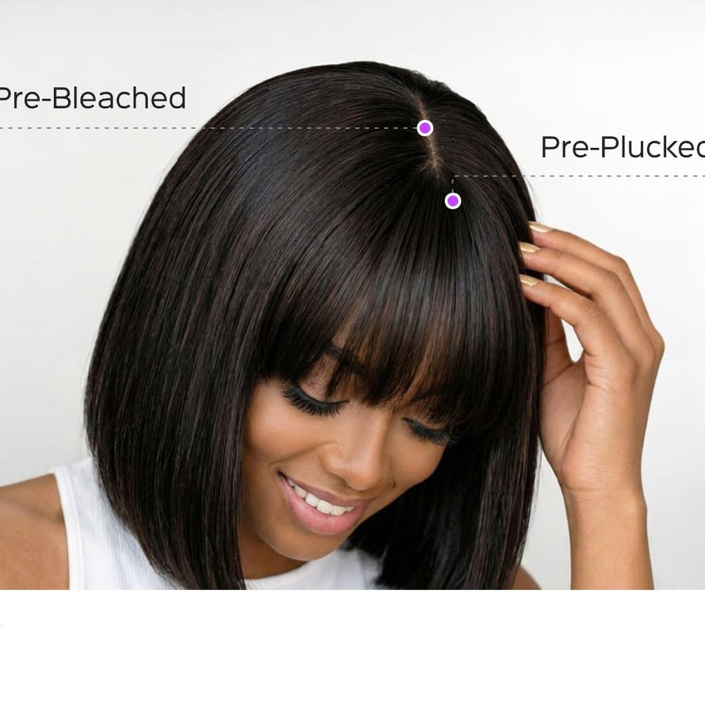 250% Density Vietnam Human Hair Bob Wig Human Hair 3x1 Lace Front
