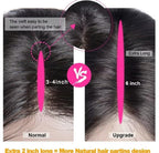 2X6inch 250% Density Vietnam Human Hair Short Bob Wigs Lace Front Wig Natural Black