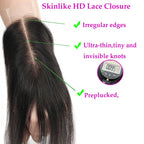 2x6 HD Lace Closure Skinlike 2x6 Human Hair Closure Straight 2x6 Brazilian Virgin Human Hair Kim K Middle Part Closure 2x6 Straight HD Closure 16inch Pre-plucked with Natural Hairline