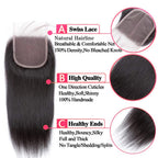 4x4 Lace Closure Ear to Ear Straight 180% Density