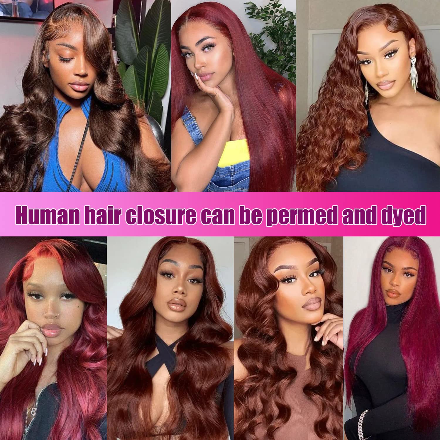 Hd Closure 5x5 Straight Closure 5x5 Transparent Lace 12A Virgin Remy Human Hair Frontal Pre Plucked With Baby Hair Natural Hairline (14inch)