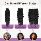 Human Crochet Hair for Black Women 16 Inch 120g Miracle Knots Hair Burmese Curly Crochet Human Hair Feather Crochet Human Hair Bundles Invisible Hair Extensions Natural Black