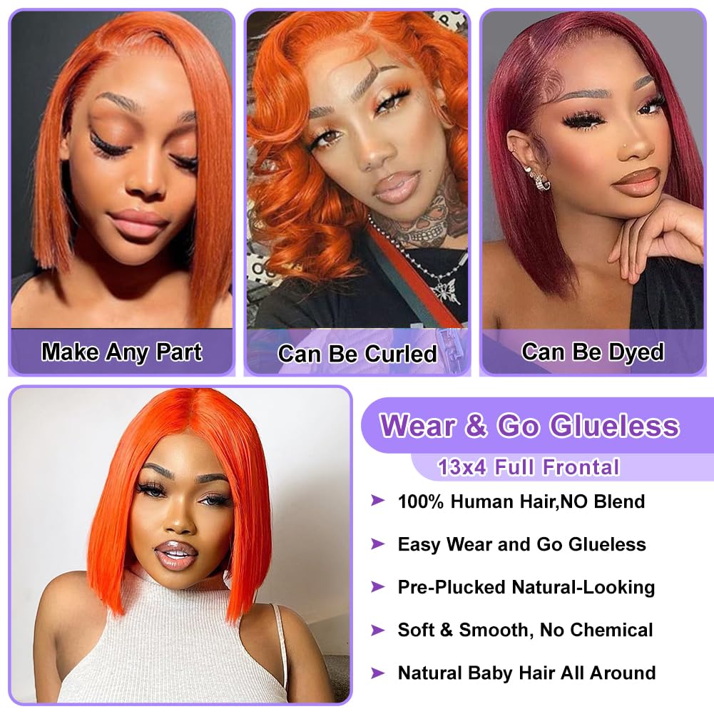 350# 13X4 Lace Front Wigs Bob Wig Human hair 180% Density Short Straight