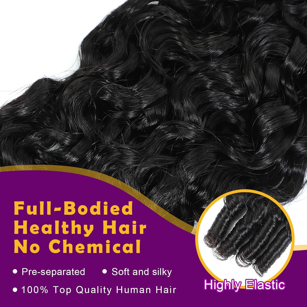 Human Crochet Hair for Black Women 16 Inch 120g Miracle Knots Hair Burmese Curly Crochet Human Hair Feather Crochet Human Hair Bundles Invisible Hair Extensions Natural Black