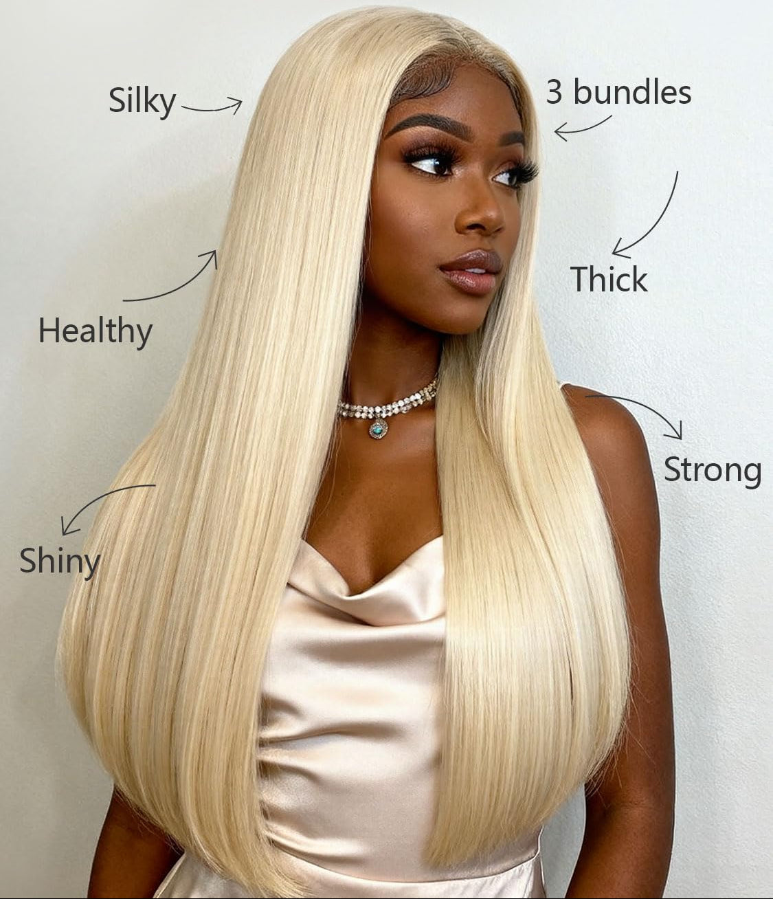 mlip Raw Indian Hair Bundle Straight, Enhanced Quality Bundle, 18A Virgin Hair 18 inches, No Tangle Shedding, Triple the Lifespan, Keep Texture Silky Soft After Multiple Washes, 613 Color