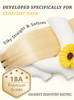 mlip Raw Indian Hair Bundle Straight, Enhanced Quality Bundle, 18A Virgin Hair 18 inches, No Tangle Shedding, Triple the Lifespan, Keep Texture Silky Soft After Multiple Washes, 613 Color