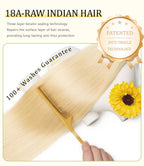 mlip Raw Indian Hair Bundle Straight, Enhanced Quality Bundle, 18A Virgin Hair 18 inches, No Tangle Shedding, Triple the Lifespan, Keep Texture Silky Soft After Multiple Washes, 613 Color