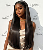 mlip Raw Indian Hair Bundle Straight, Enhanced Quality Bundle, 18A Virgin Hair 18 inches, No Tangle Shedding, Triple the Lifespan, Keep Texture Silky Soft After Multiple Washes, Natural Color
